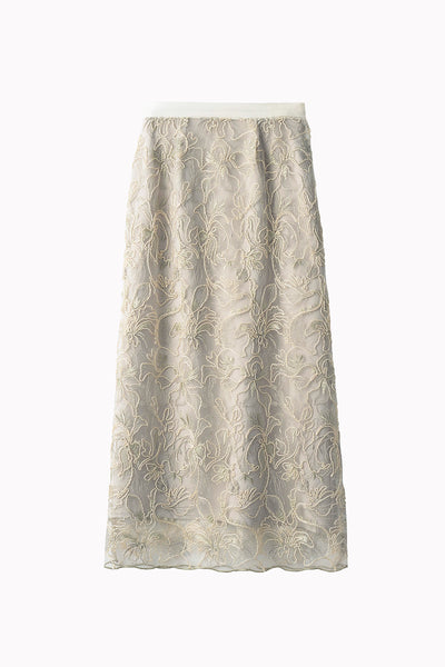 Seem flower lace skirt (Ivory)