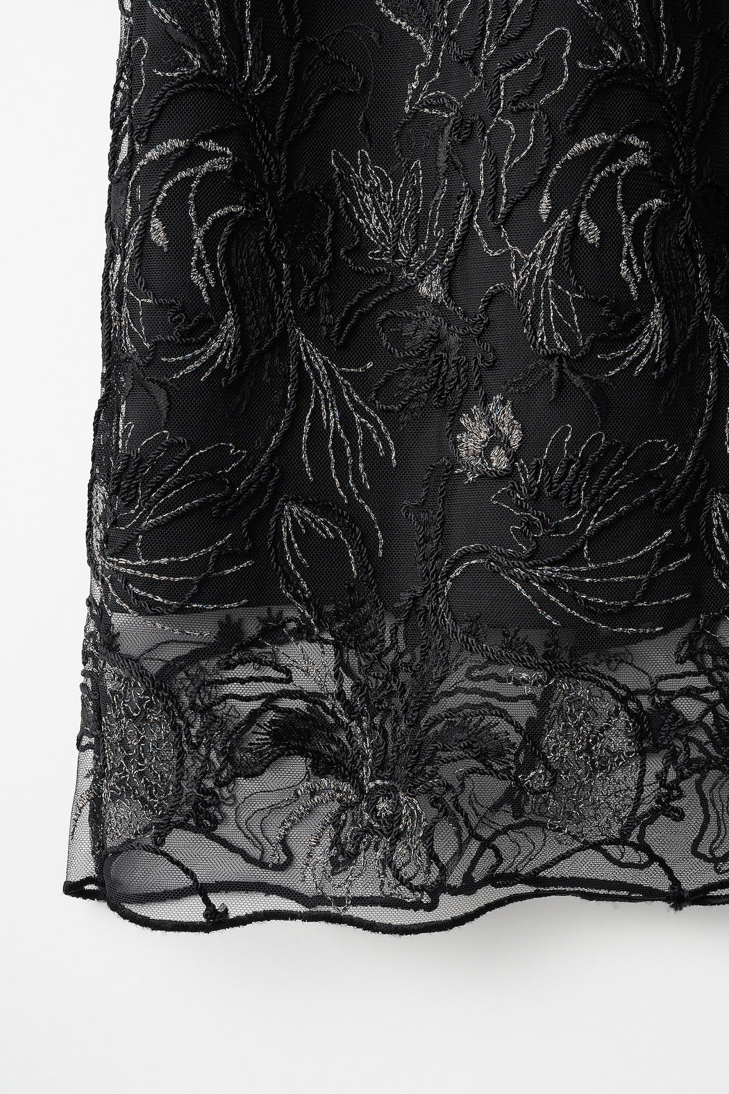 Seem flower lace skirt (Black)