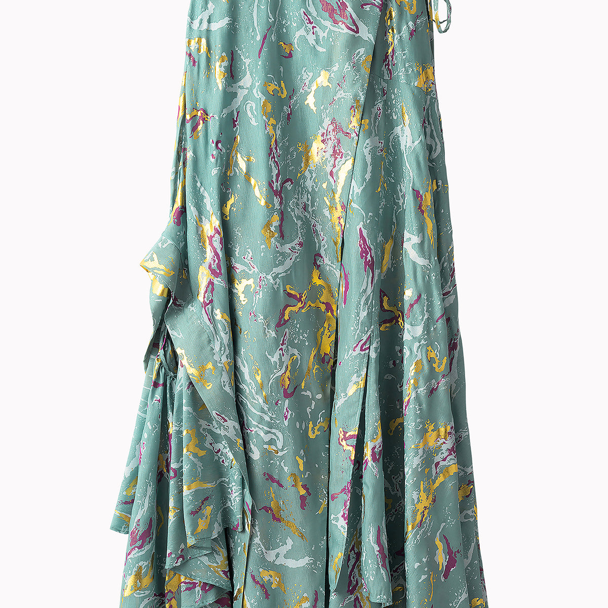 Flower vein foil skirt (Green)