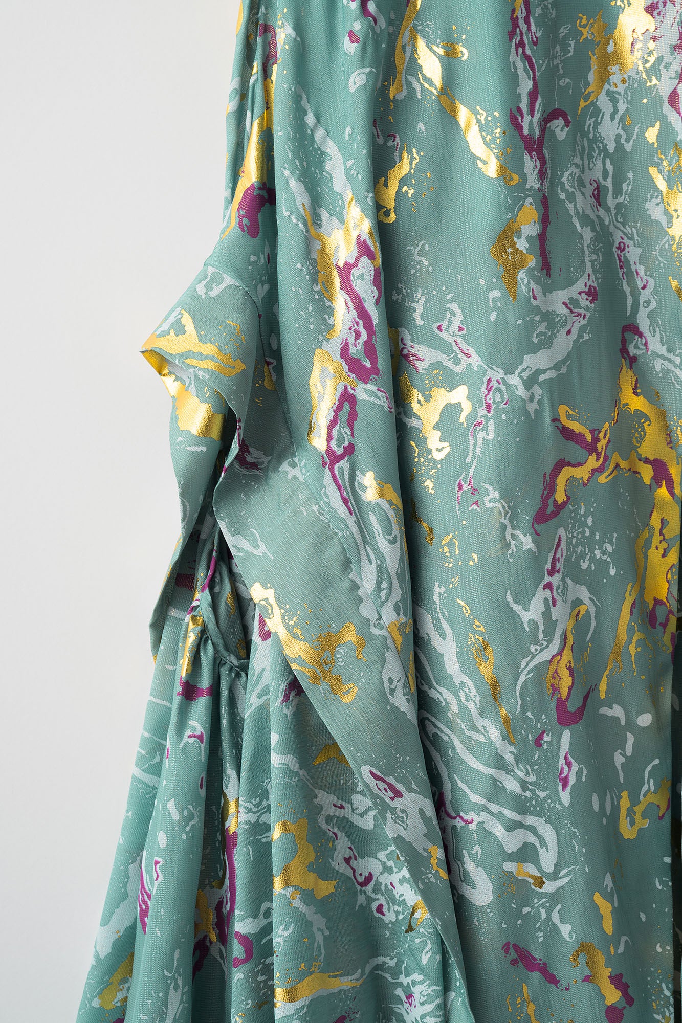 Flower vein foil skirt (Green)