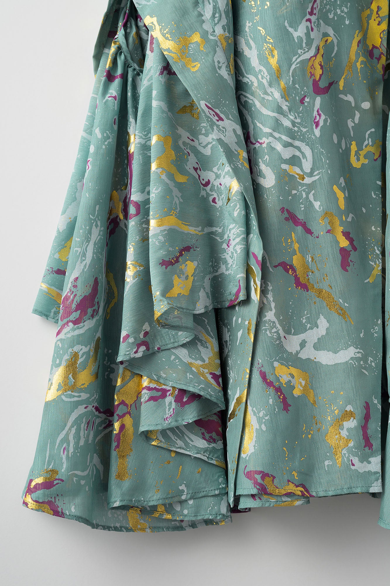 Flower vein foil skirt (Green)