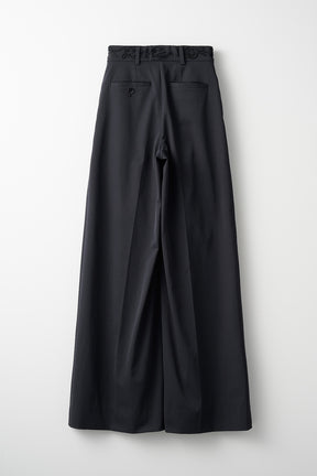 Cucurbita embroidered wide slacks (Black)