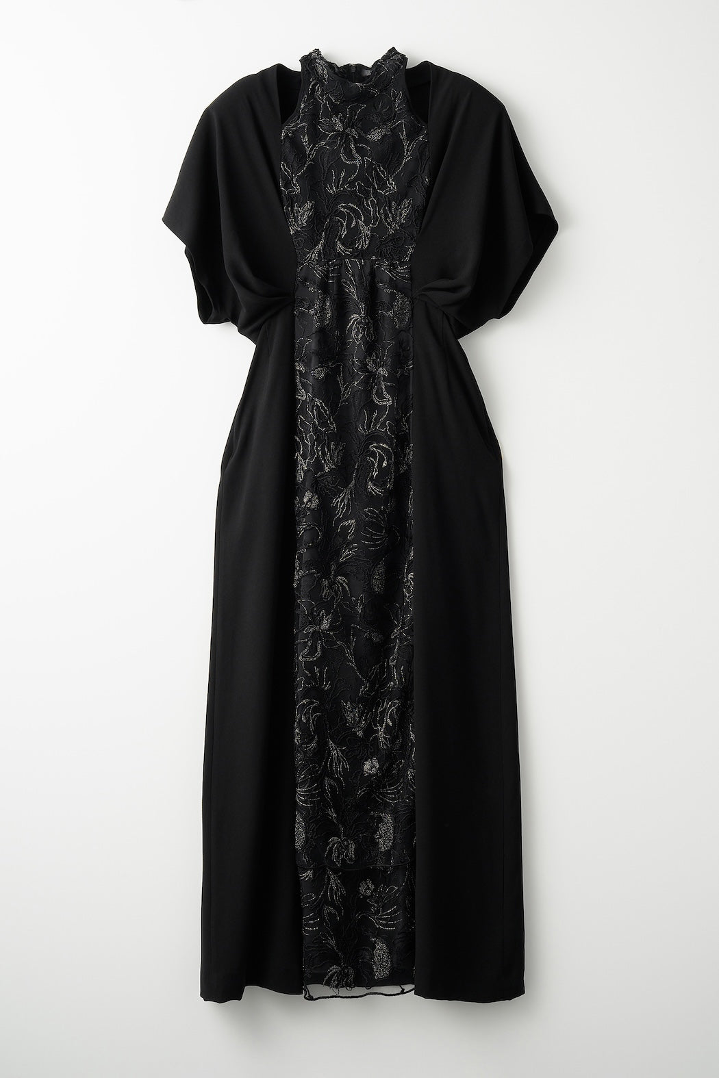 Seem flower lace dress (Black)