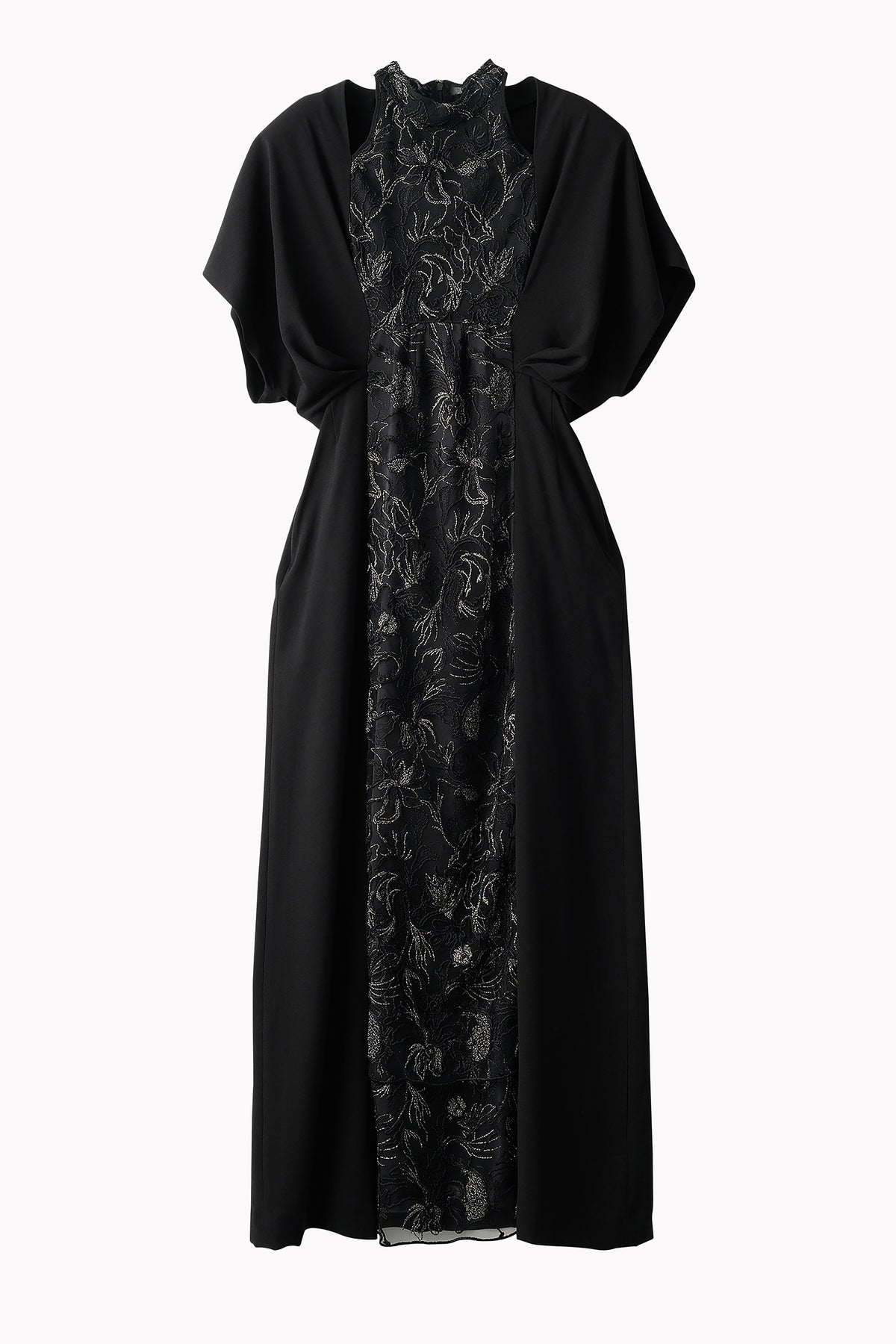 Seem flower lace dress (Black)