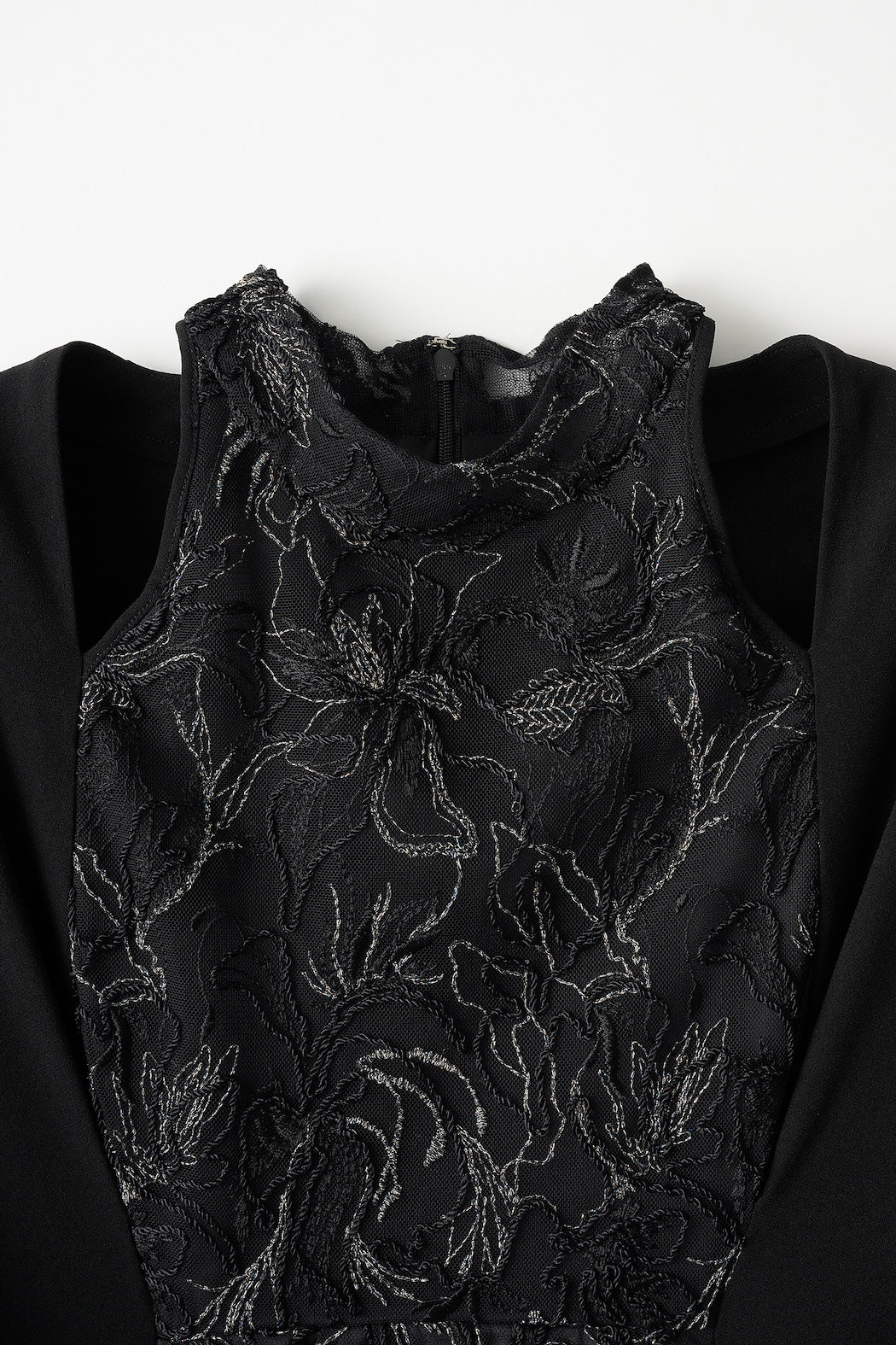 Seem flower lace dress (Black)