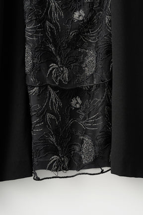 Seem flower lace dress (Black)