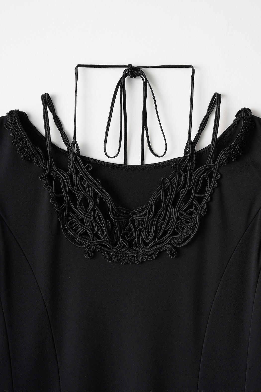 Vine embroidered jersey dress (Black)