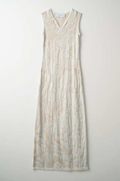 Flower vein knit dress (Ivory)