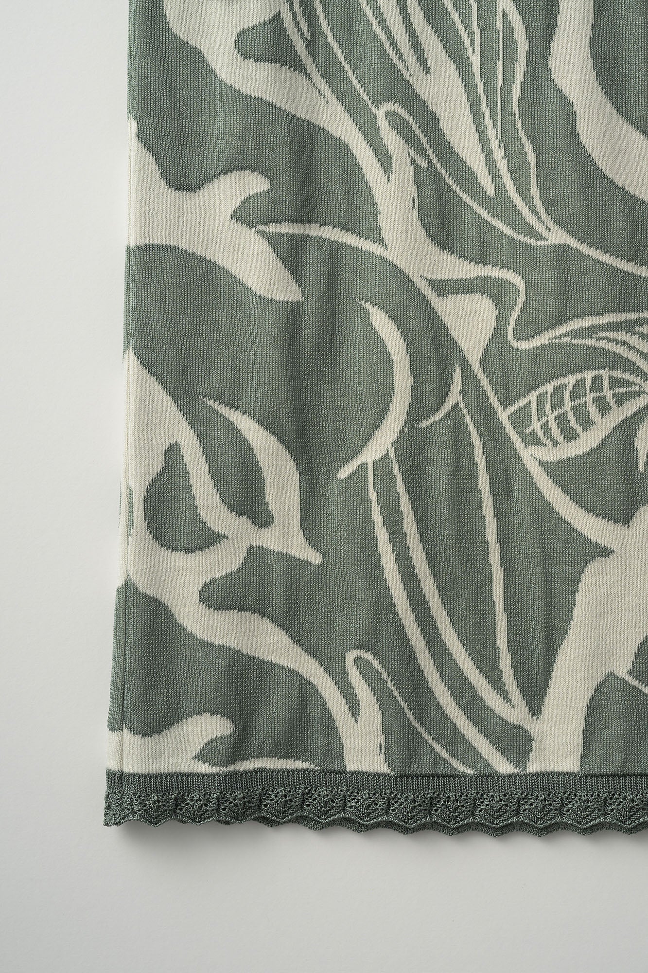 Flower vein knit dress (Green)