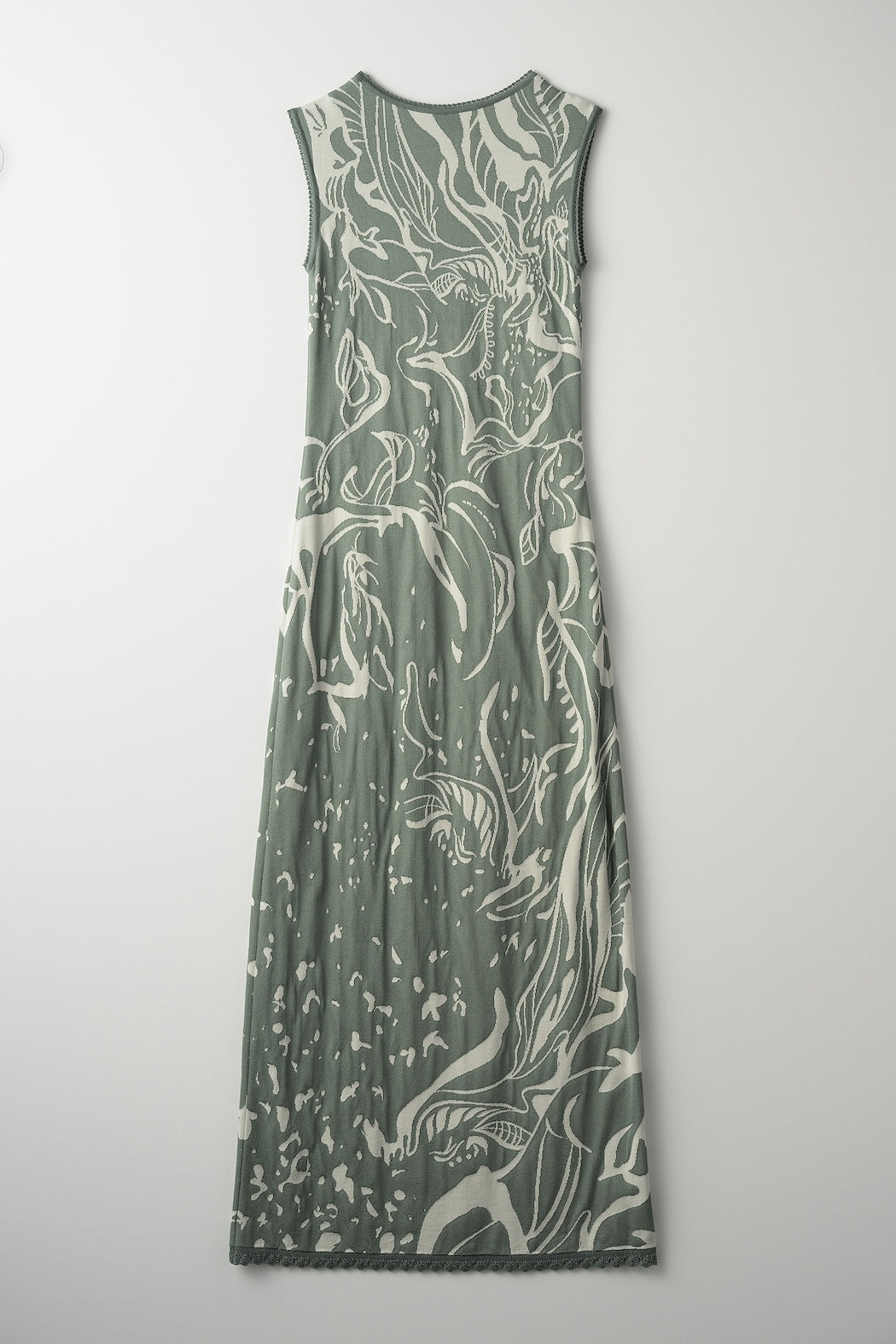 Flower vein knit dress (Green)