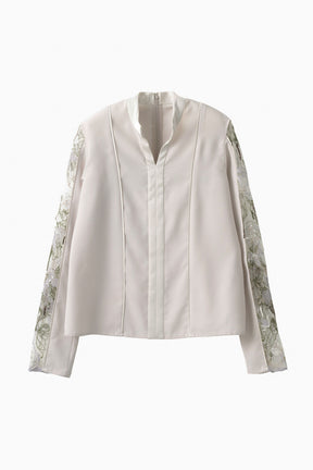 Tears flower lace tops (Light gray)