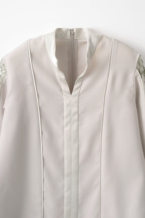 Tears flower lace tops (Light gray)