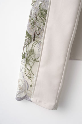 Tears flower lace tops (Light gray)