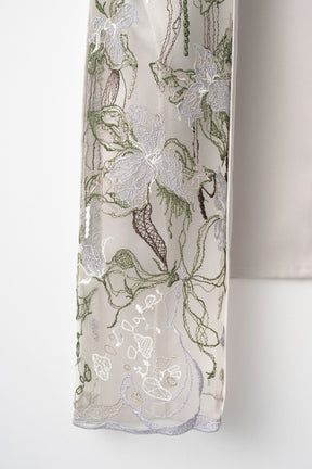 Tears flower lace tops (Light gray)