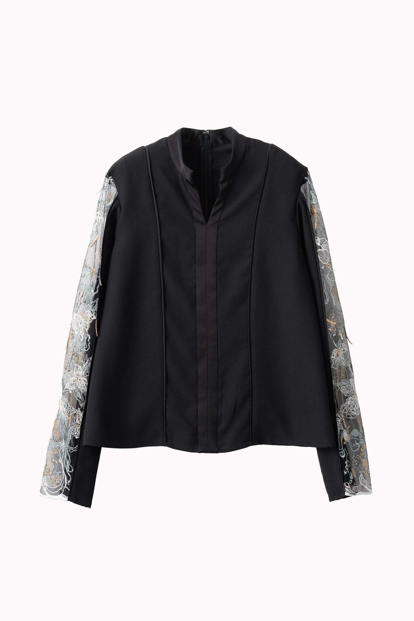 Tears flower lace tops (Black)