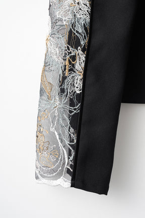 Tears flower lace tops (Black)