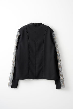 Tears flower lace tops (Black)