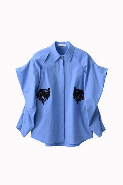 Trillium embroidered shirt (Blue)