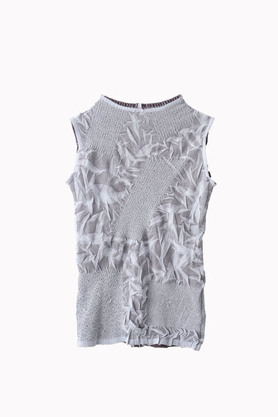 Crumpled sleeveless tops (Gray)