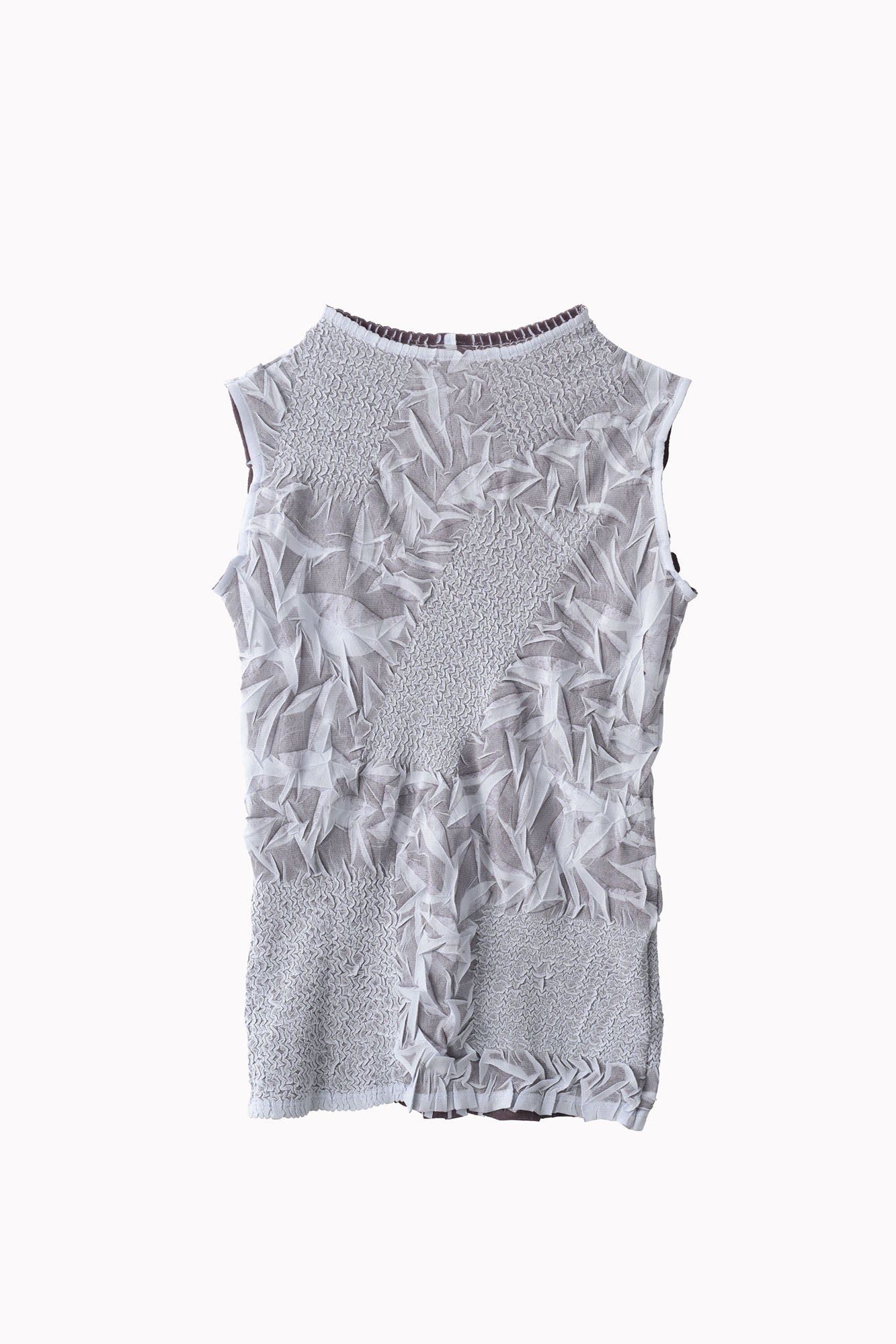 Crumpled sleeveless tops (Gray)