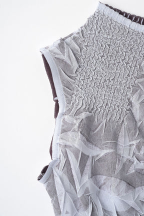 Crumpled sleeveless tops (Gray)
