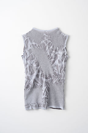 Crumpled sleeveless tops (Gray)