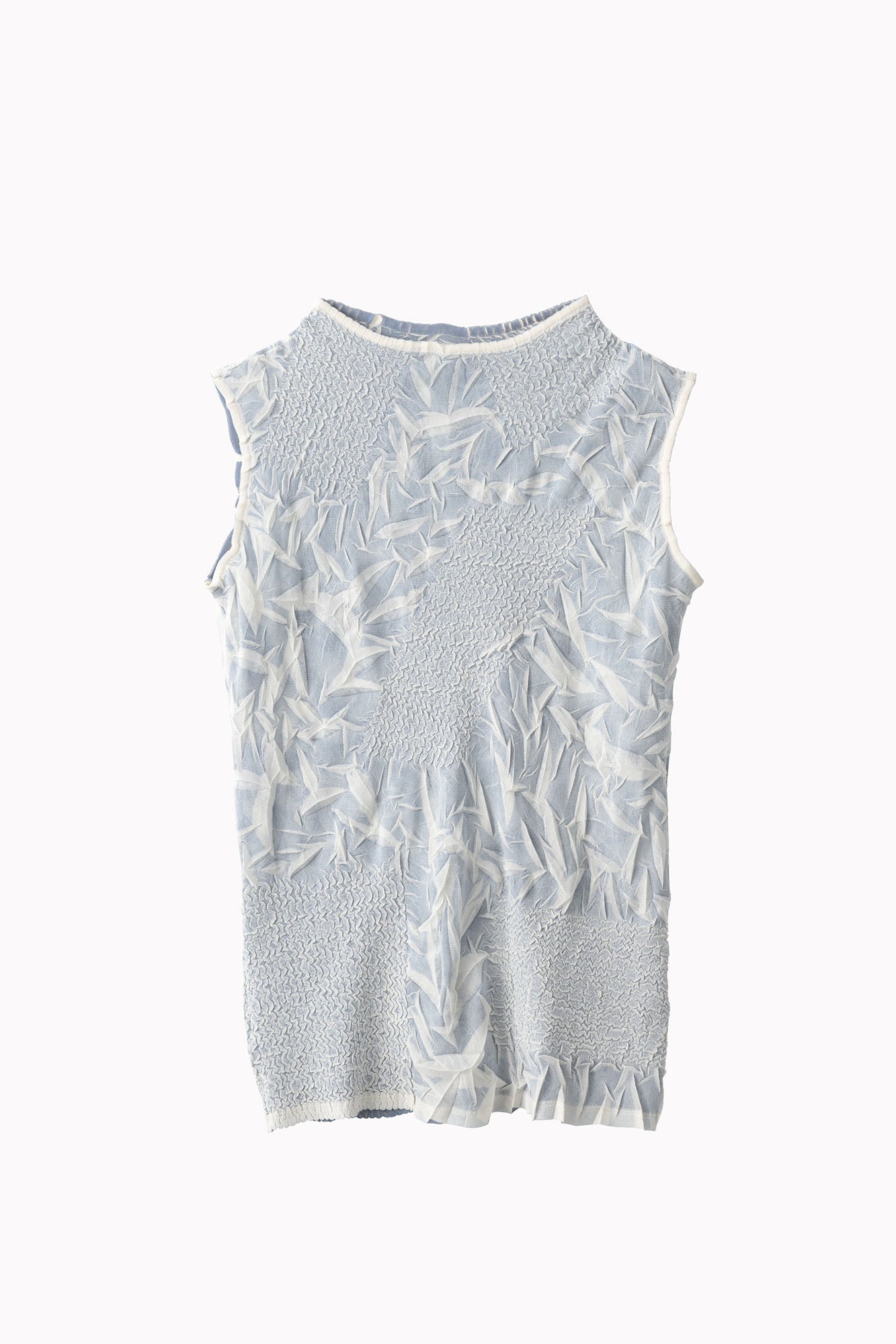 Crumpled sleeveless tops (Ivory)