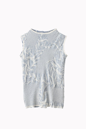 Crumpled sleeveless tops (Ivory)