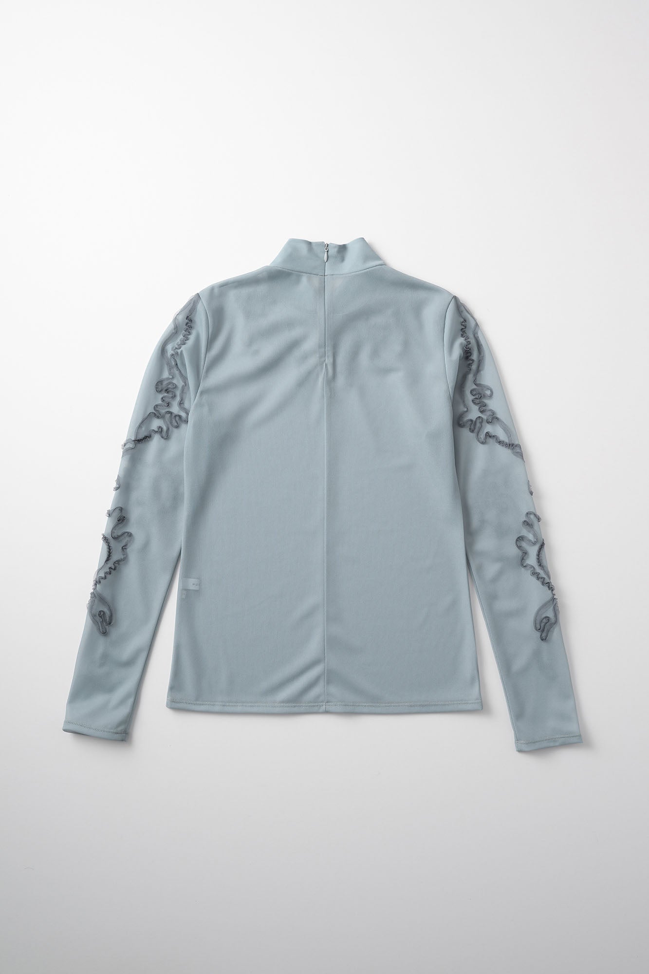 Moon road  embroidered sheer top (Blue)