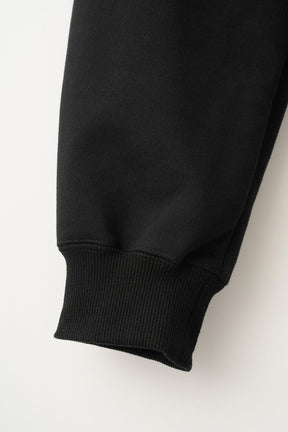 Patchwork embroidered sweatshirt (Black)