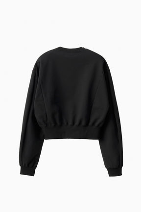 Patchwork embroidered sweatshirt (Black)