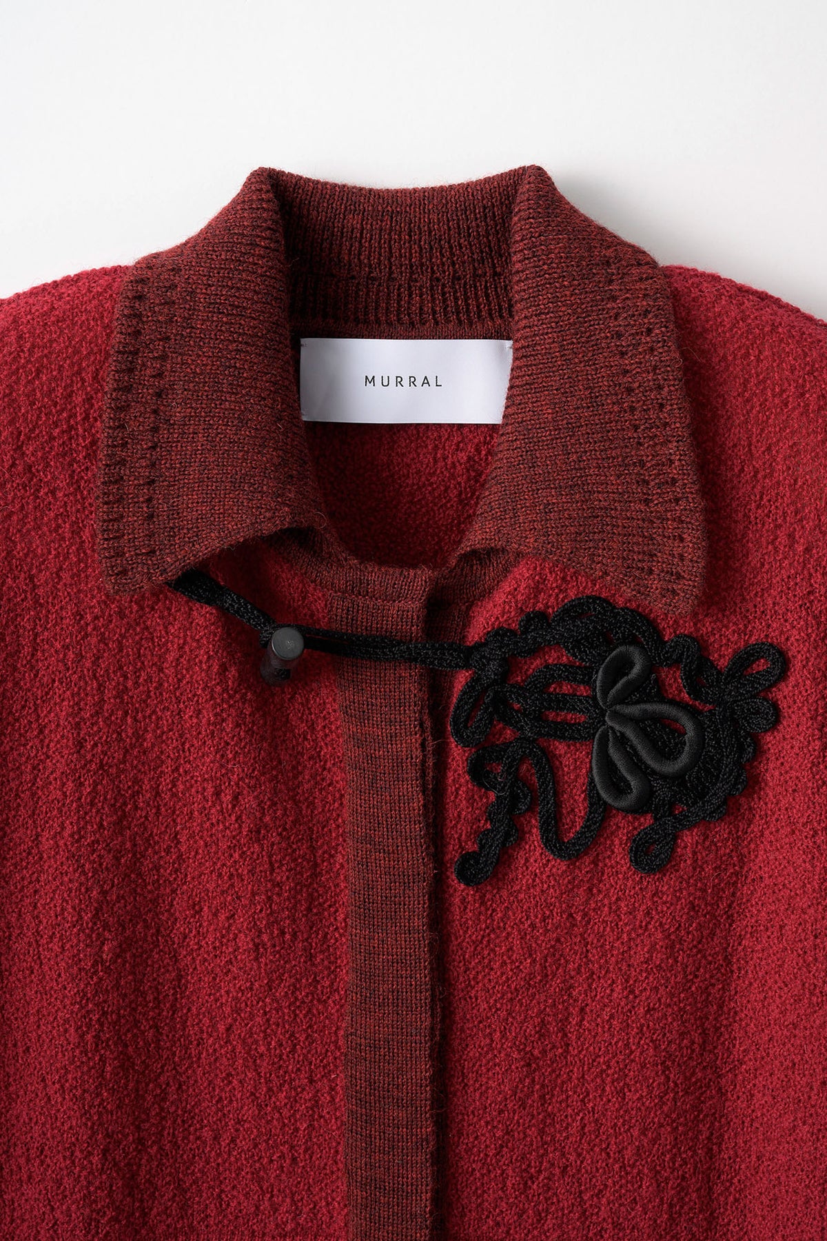 Trillium embroidered knit shirt cardigan (Red)