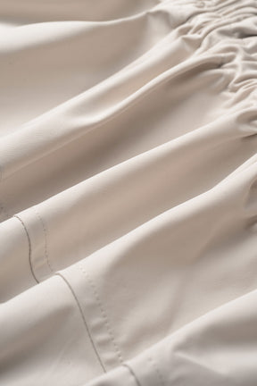 Sleeveless gathered military jacket (Light gray)