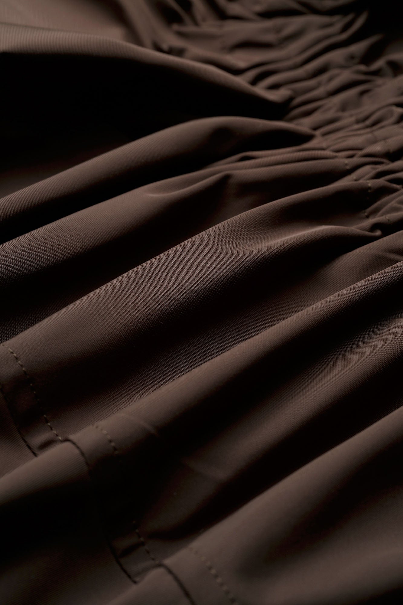 Sleeveless gathered military jacket (Brown)