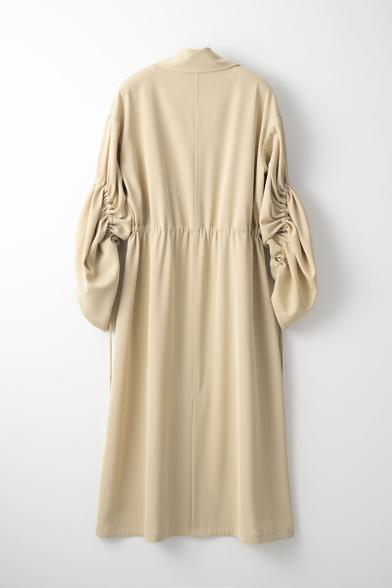 Gathered sleeve military coat (Beige)