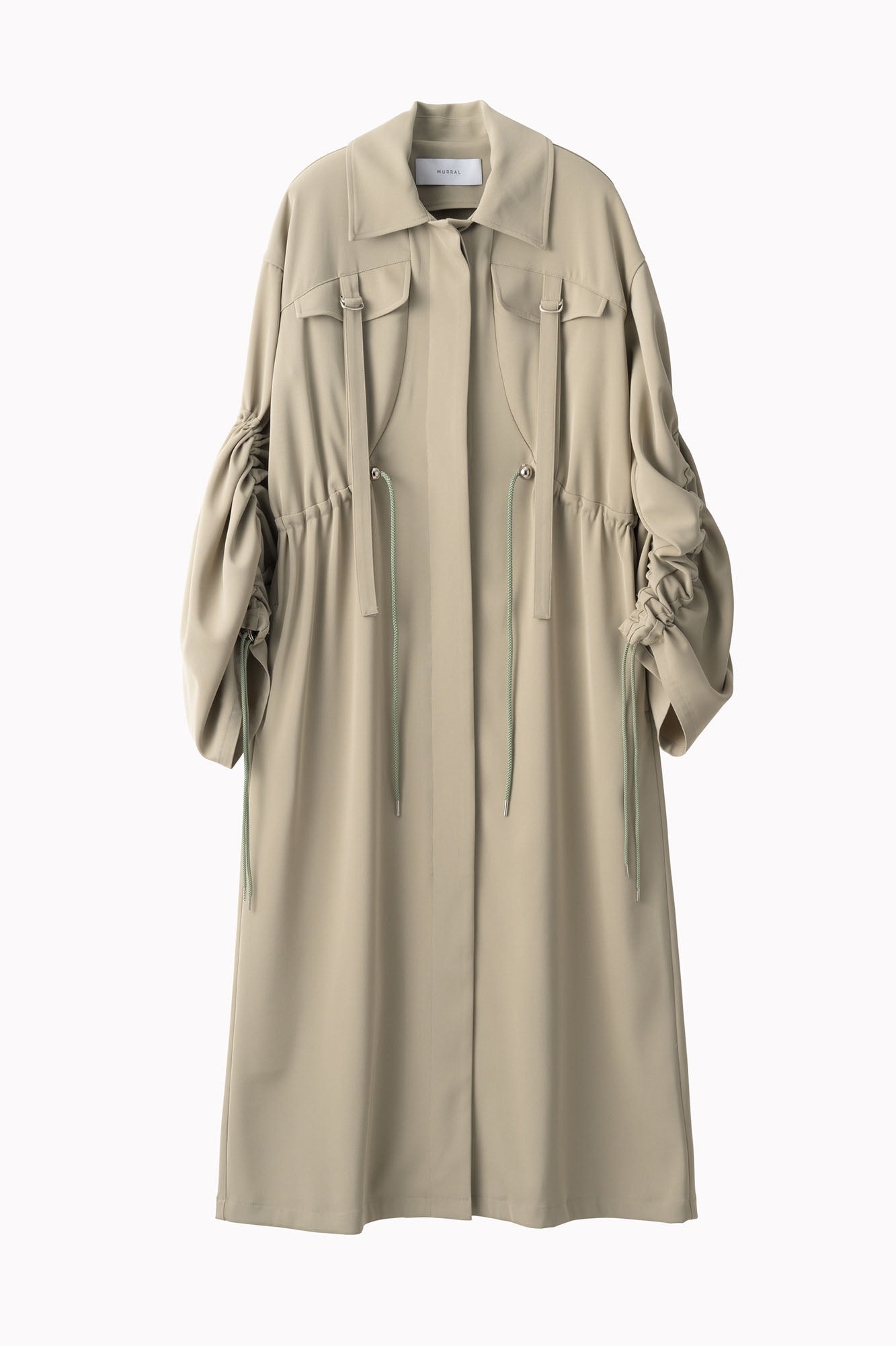 Gathered sleeve military coat (Smoked khaki)