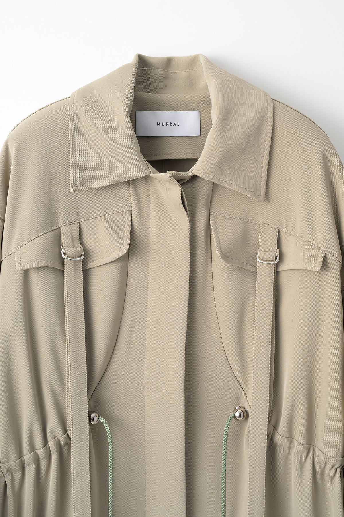Gathered sleeve military coat (Smoked khaki)
