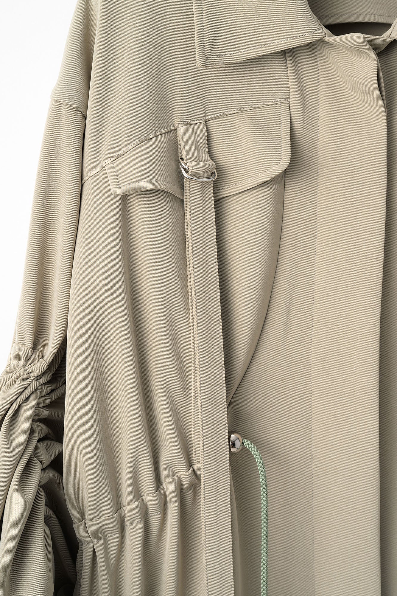 Gathered sleeve military coat (Smoked khaki)