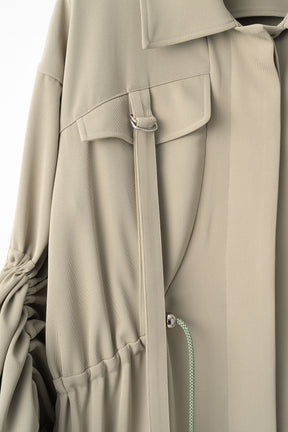 Gathered sleeve military coat (Smoked khaki)