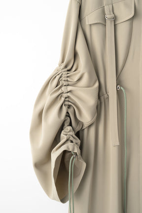 Gathered sleeve military coat (Smoked khaki)