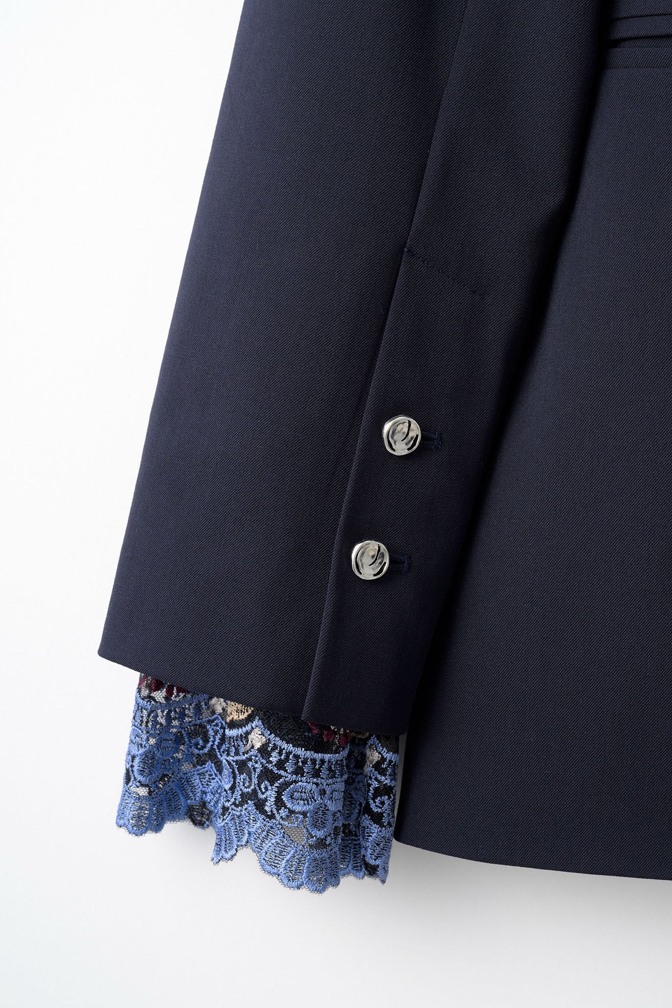 Slit sleeve lace jacket (Navy)