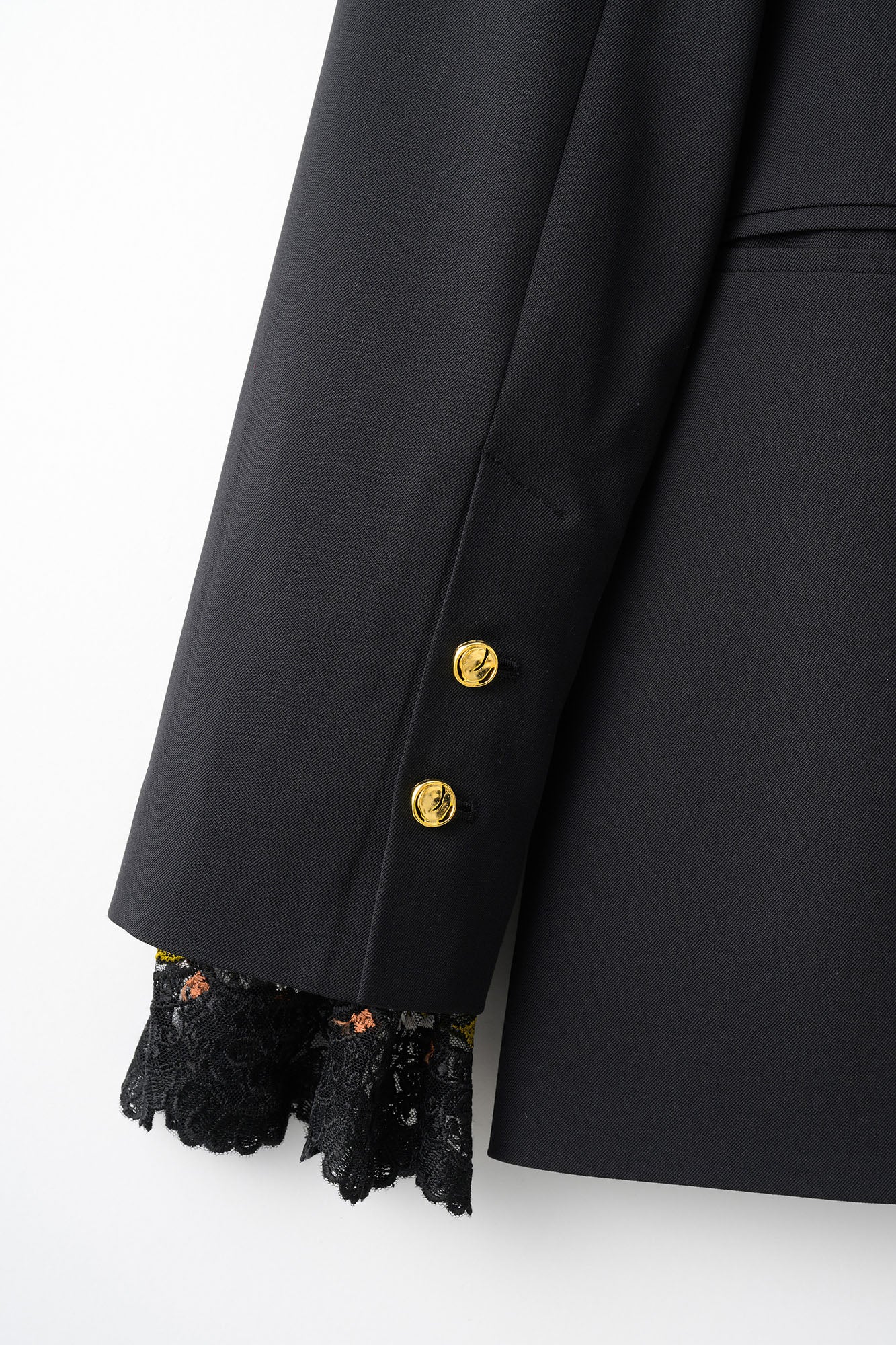 Slit sleeve lace jacket (Black)