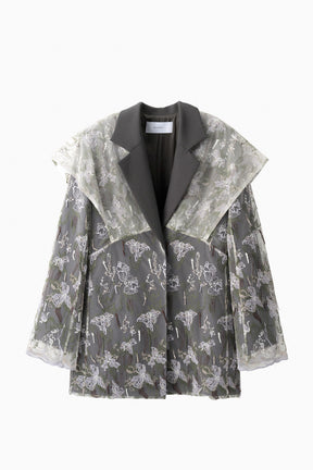 Tears flower lace jacket (Gray)
