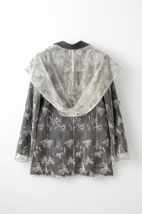 Tears flower lace jacket (Gray)