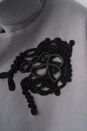 Trillium embroidered wool coat (Gray)