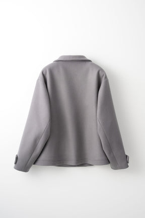 Trillium embroidered wool coat (Gray)