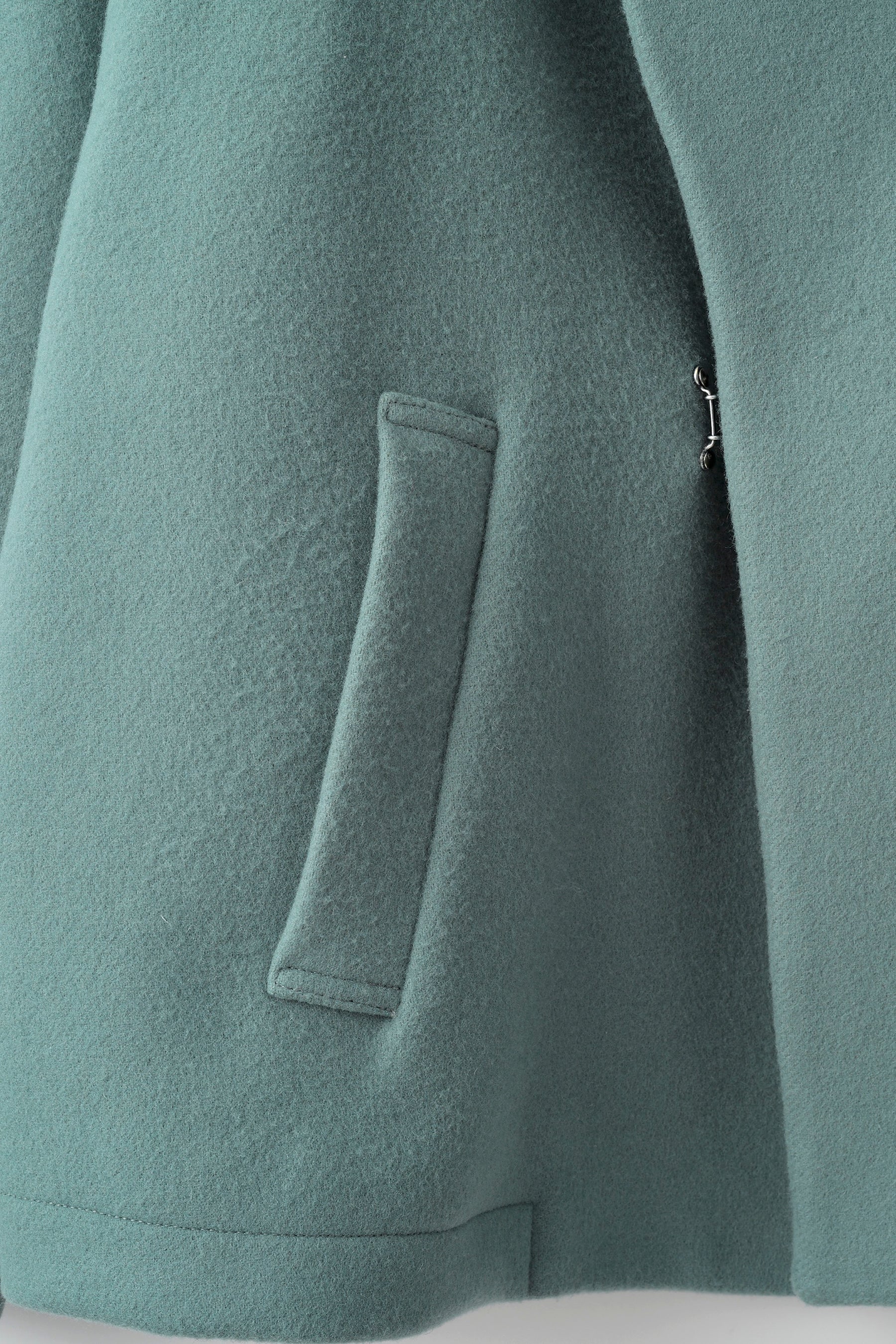 Trillium embroidered wool coat (Green)