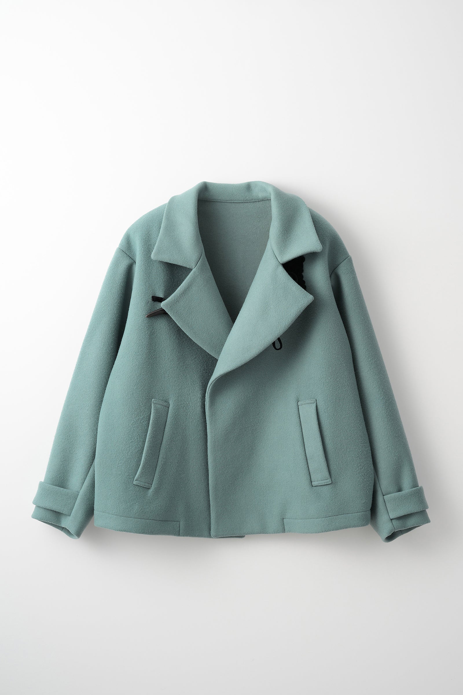 Trillium embroidered wool coat (Green)