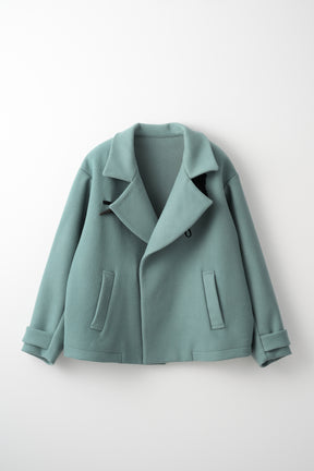 Trillium embroidered wool coat (Green)