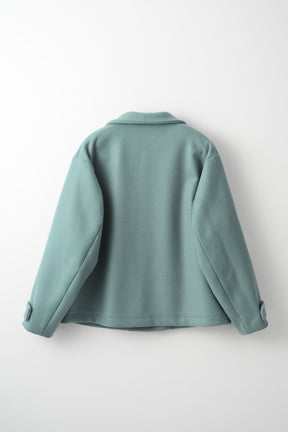 Trillium embroidered wool coat (Green)